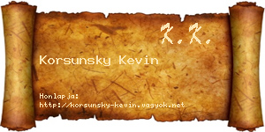 Korsunsky Kevin névjegykártya